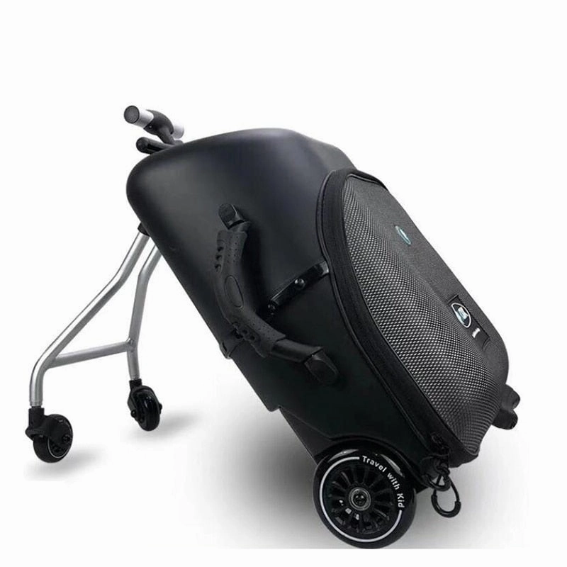 Kids Scooter Suitcase Lazy Carry On Rolling Luggage Ride On Trolley Suitcase Girl&Boy Detachable