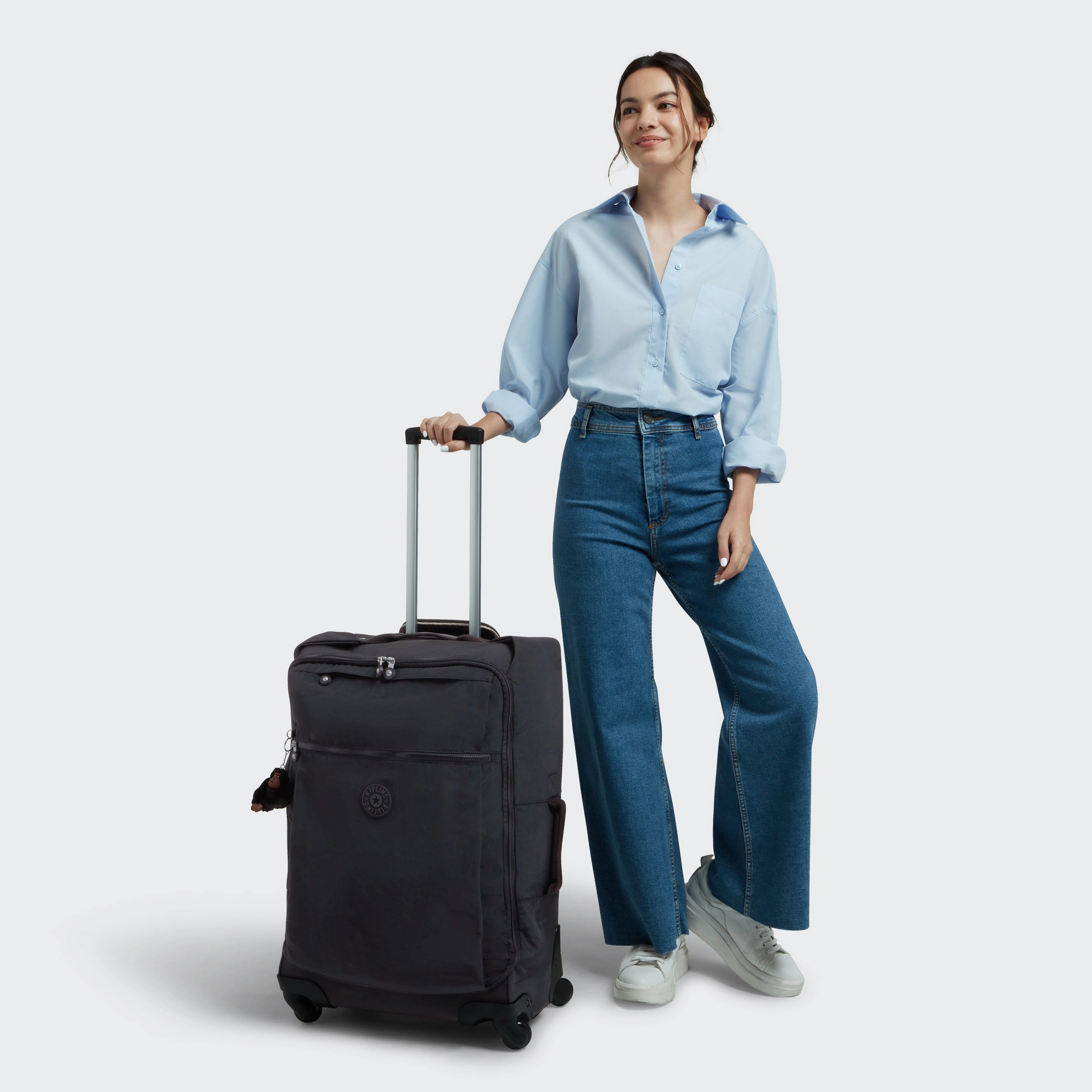 Kipling Darcey Medium Rolling Luggage - Black Tonal