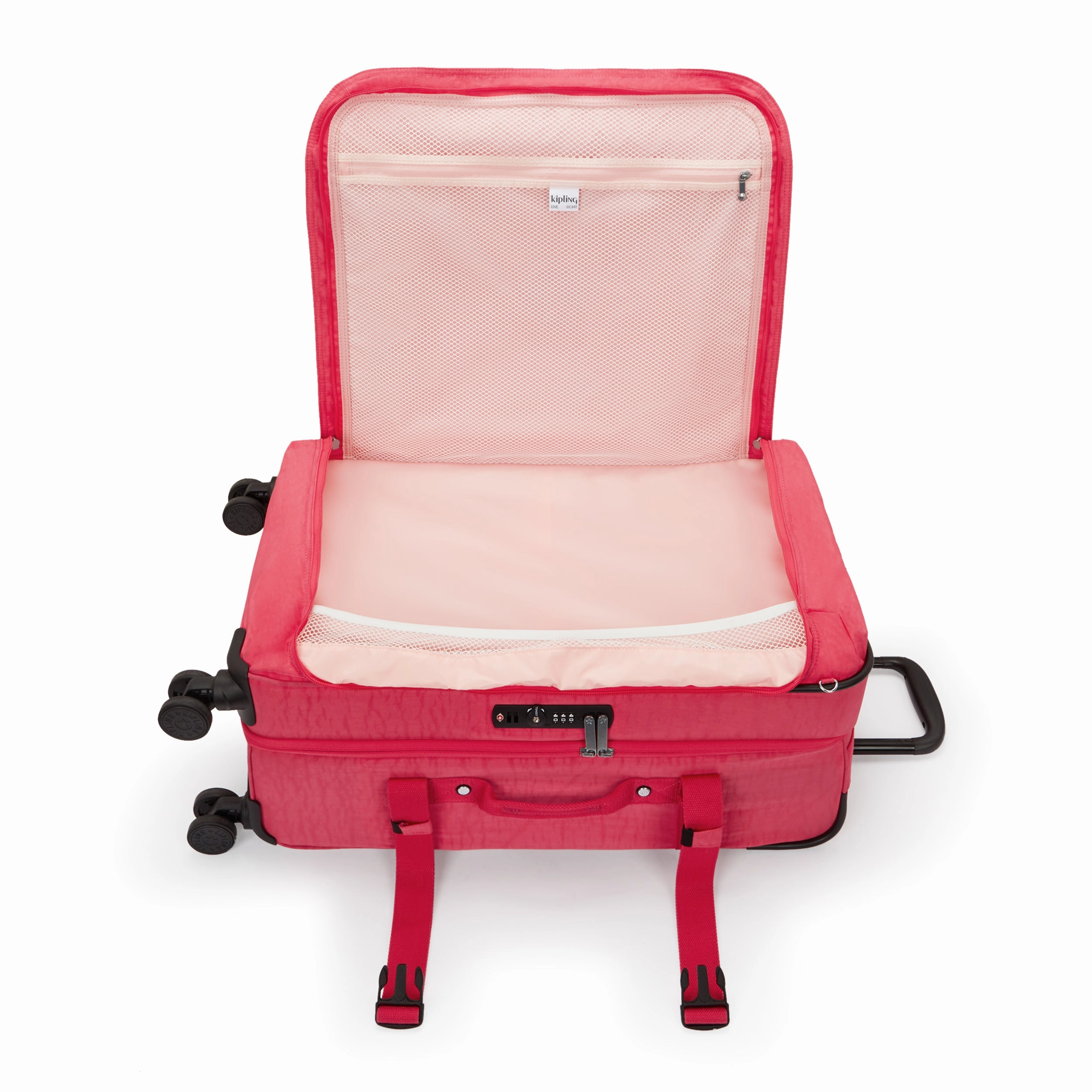 Kipling Spontaneous Medium Rolling Luggage - Resort Pink