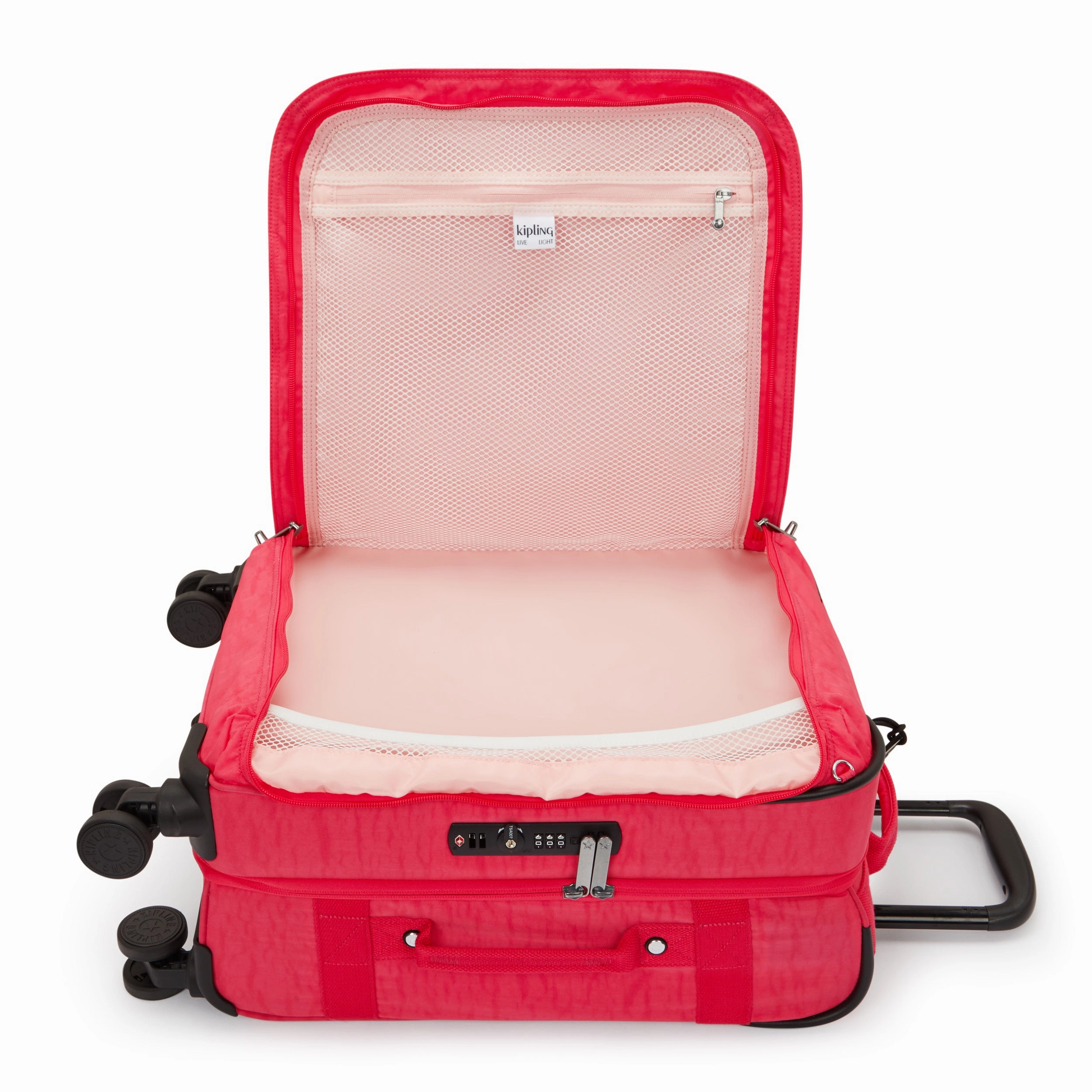Kipling Spontaneous Small Rolling Luggage - Resort Pink