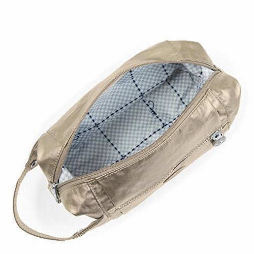 Kipling Women'S Aiden Metallic Toiletry Bag One Size Metallic Pewter