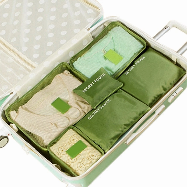 Laamei 6PCs/Set Clothes Travel Bag Functional Packing Accessories Luggage Bags Organizer High