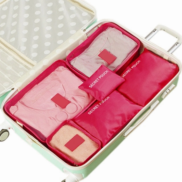 Laamei 6PCs/Set Clothes Travel Bag Functional Packing Accessories Luggage Bags Organizer High
