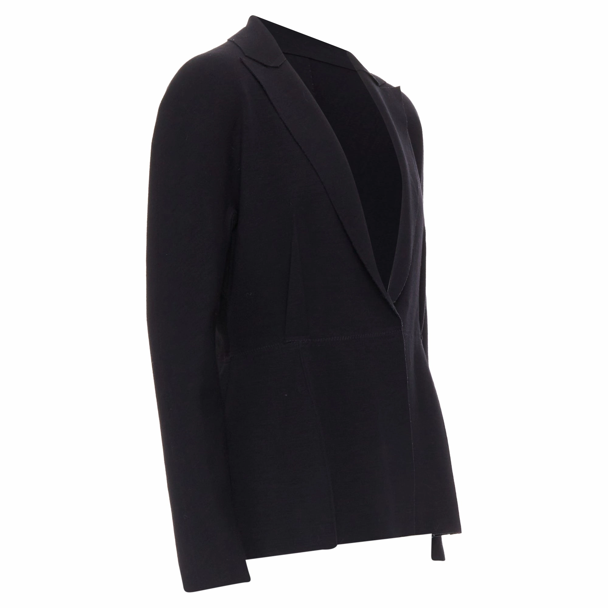Lanvin Wool Blend Reverse Dart Knitted Fitted Blazer