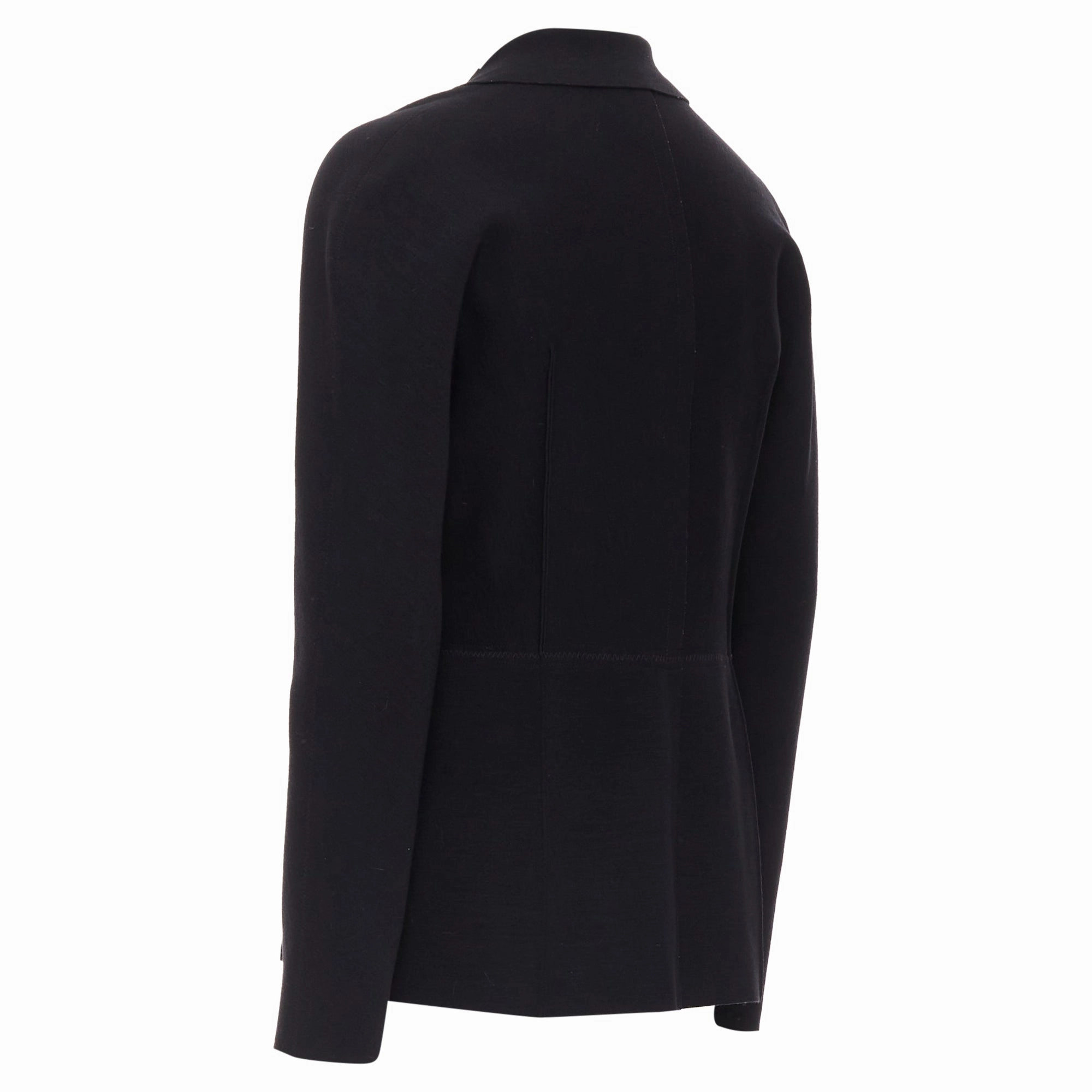 Lanvin Wool Blend Reverse Dart Knitted Fitted Blazer
