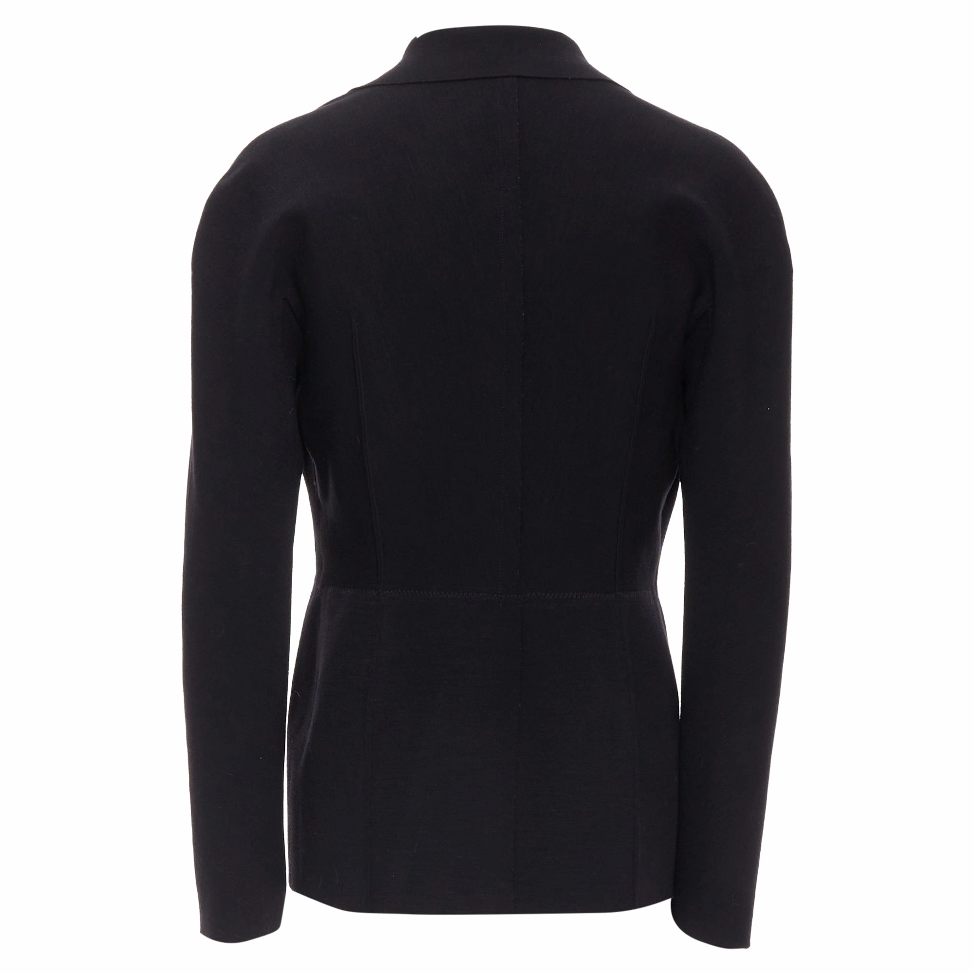 Lanvin Wool Blend Reverse Dart Knitted Fitted Blazer