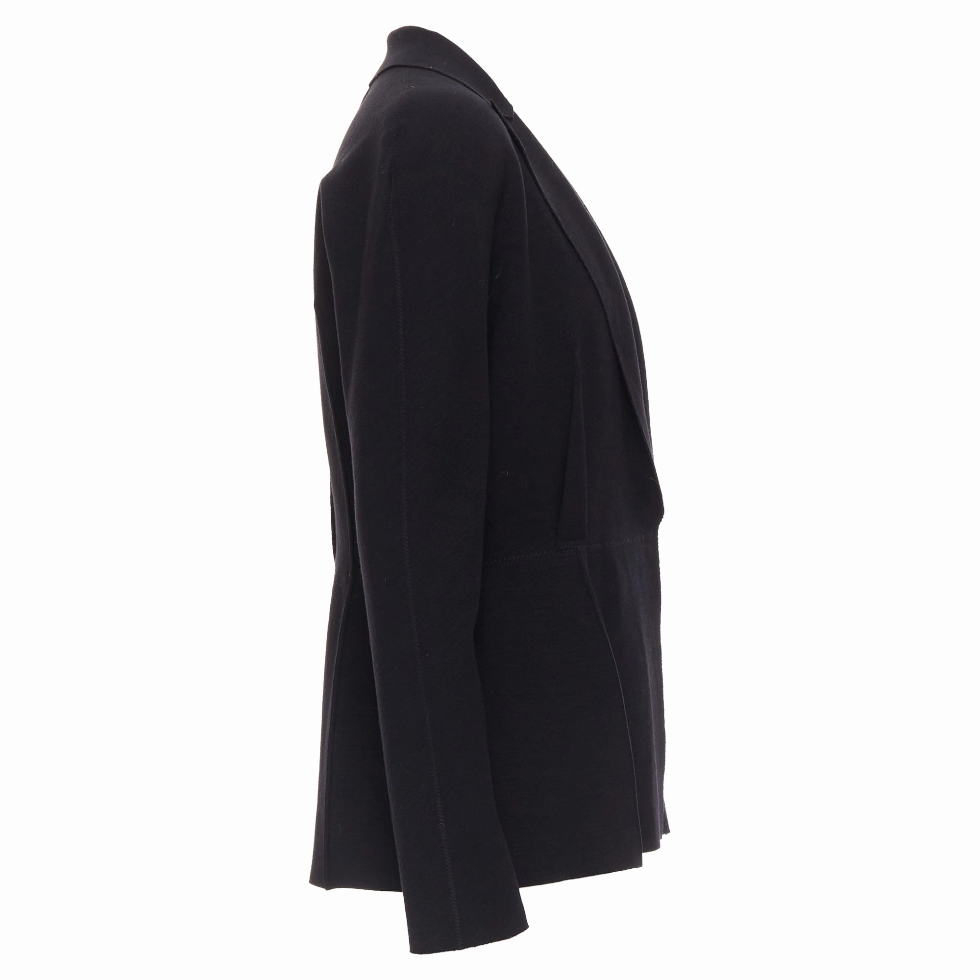 Lanvin Wool Blend Reverse Dart Knitted Fitted Blazer