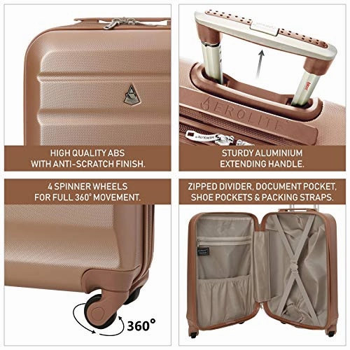 Large Capacity Maximum Allowance 22x14x9 Airline Approved by Delta United Southwest & More Carry On Luggage Bag | Rolling Travel Suitcase | Lightweight Small Hard Shell Trolley | 19.3x14x9in Body Size