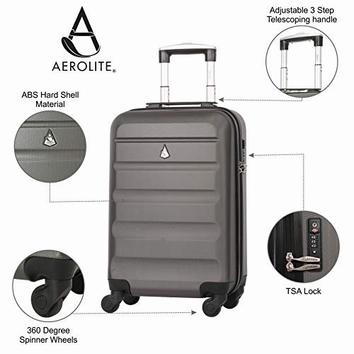 Large Capacity Maximum Allowance 22x14x9 Built-in TSA Airline Approved Delta United Southwest Carry On Luggage Trolley Rolling Suitcase Body Size 19.3x14x9in | Small Hard Shell Underseat Bag 16x10x8in