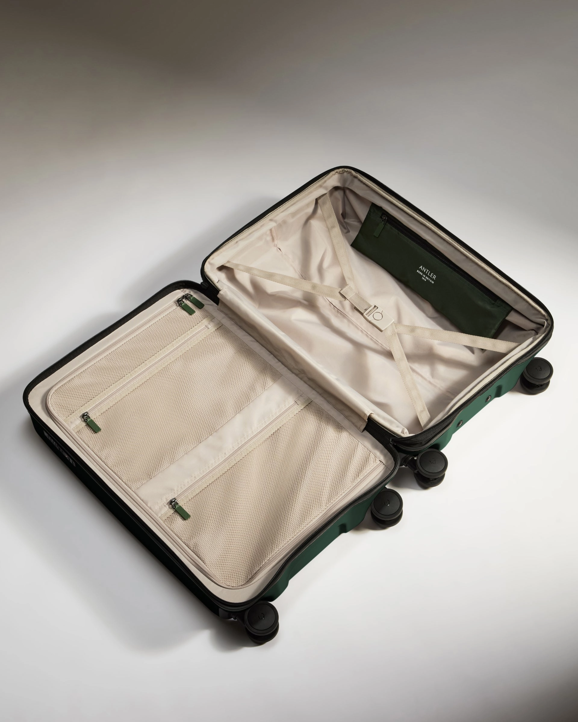 Large Carry-on Luggage Set in Antler Green - Icon Stripe