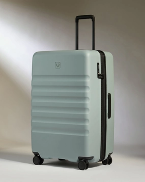 Large Luggage in Mist Blue - Icon Stripe