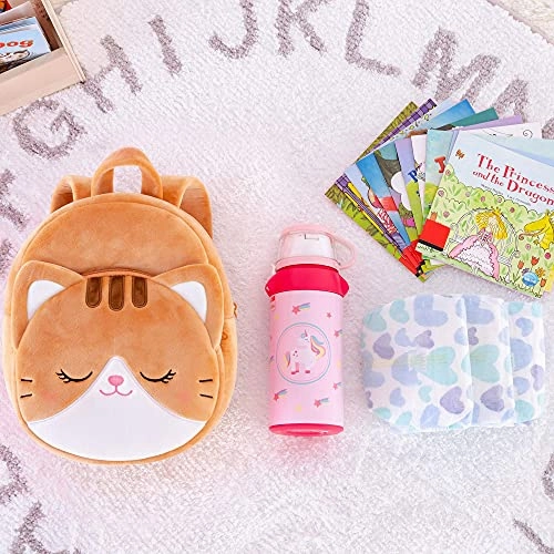 Lazada Toddler Backpack for Girls Kitty Animal Kids Plush Backpacks Cat Brown Age 3 