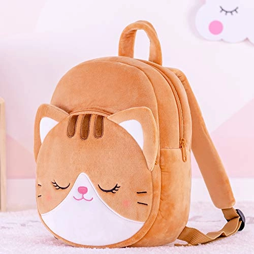 Lazada Toddler Backpack for Girls Kitty Animal Kids Plush Backpacks Cat Brown Age 3 