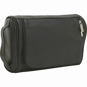 Ledonne Leather Toiletry Bag, Black