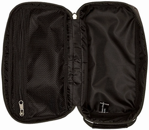 Lee Men'S Pebble Textured Leather Travel Kit, Black/Brown