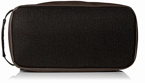 Lee Men'S Pebble Textured Leather Travel Kit, Black/Brown