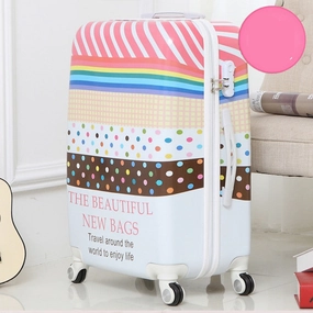 Letrend British Style Student Rolling Luggage Spinner Women Trolley Suitcase Wheels 20 Inch Carry