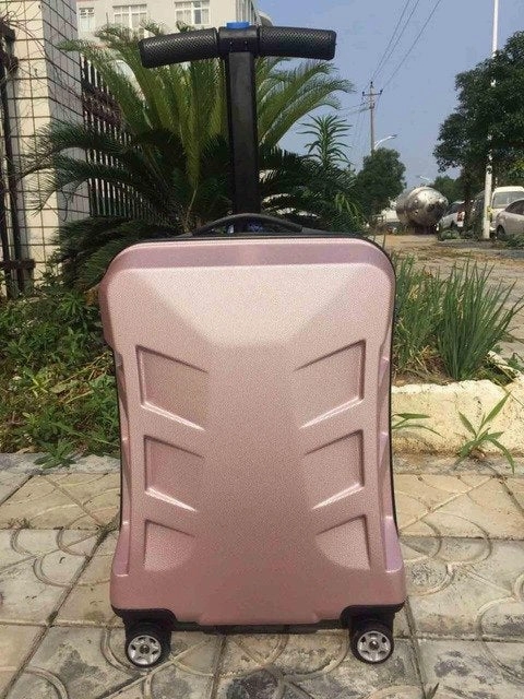Letrend Creative Scooter Rolling Luggage Spinner Trolley Suitcases Wheels Men Business Carry On
