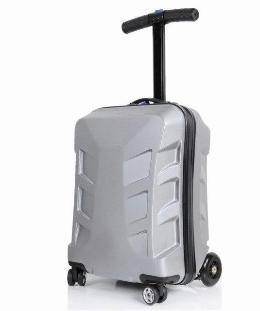 Letrend Creative Scooter Rolling Luggage Spinner Trolley Suitcases Wheels Men Business Carry On