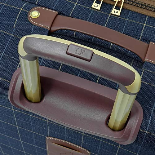 London Fog Kensington II 20" Expandable Spinner Carry On, Navy Window Pane