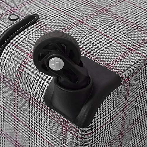 London Fog Knightsbridge 21" Carry-on Spinner, Grey Burgundy Glen Plaid