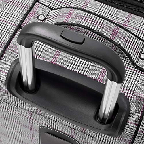 London Fog Knightsbridge 21" Carry-on Spinner, Grey Burgundy Glen Plaid