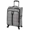 London Fog Knightsbridge 21" Carry-on Spinner, Grey Burgundy Glen Plaid