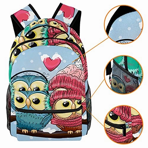 LORVIES Cute Owls Love Lightweight School Classic Backpack Travel Rucksack for Girls Women Kids Teens