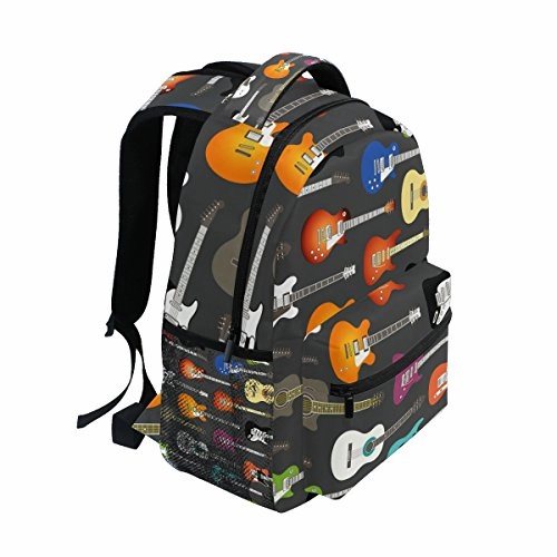 LORVIES Electric Guitars Background Casual Backpack School Bag Travel Daypack