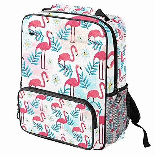 LORVIES Flamingo Pattern School Bag for Student Bookbag Women Travel Backpack Casual Daypack Travel Hiking Camping
