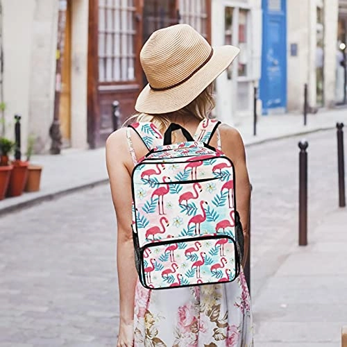 LORVIES Flamingo Pattern School Bag for Student Bookbag Women Travel Backpack Casual Daypack Travel Hiking Camping