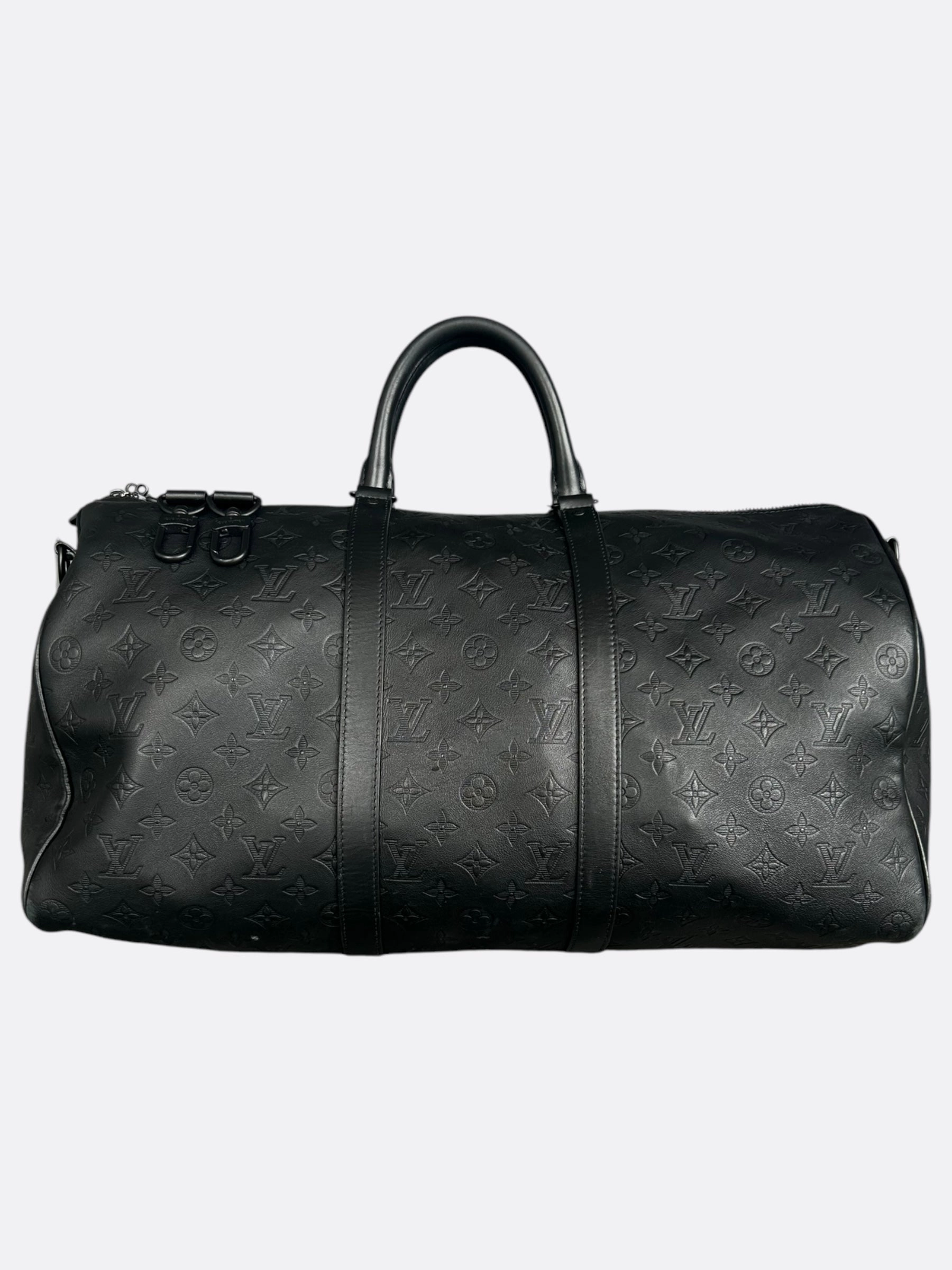 Louis Vuitton Black Monogram Shadow Keepall 50