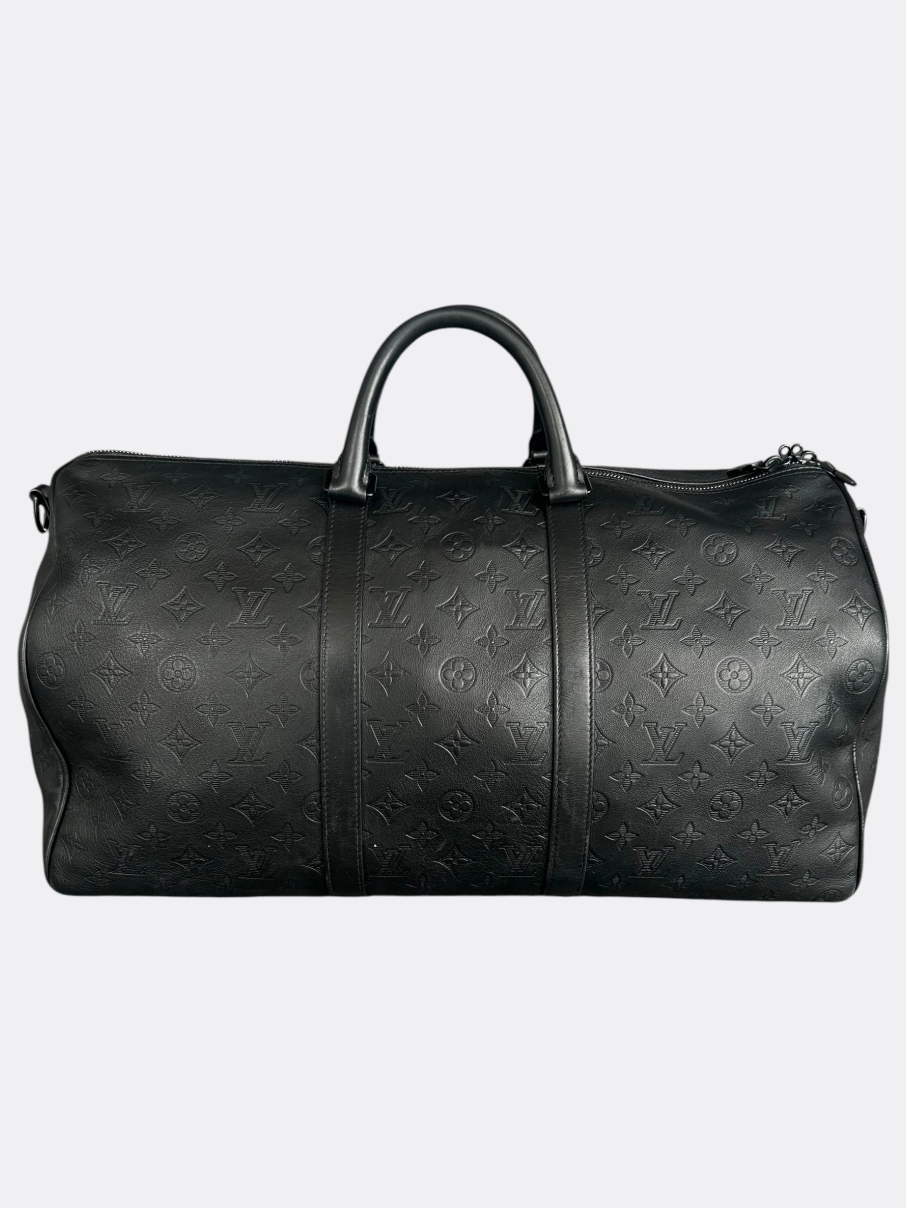 Louis Vuitton Black Monogram Shadow Keepall 50