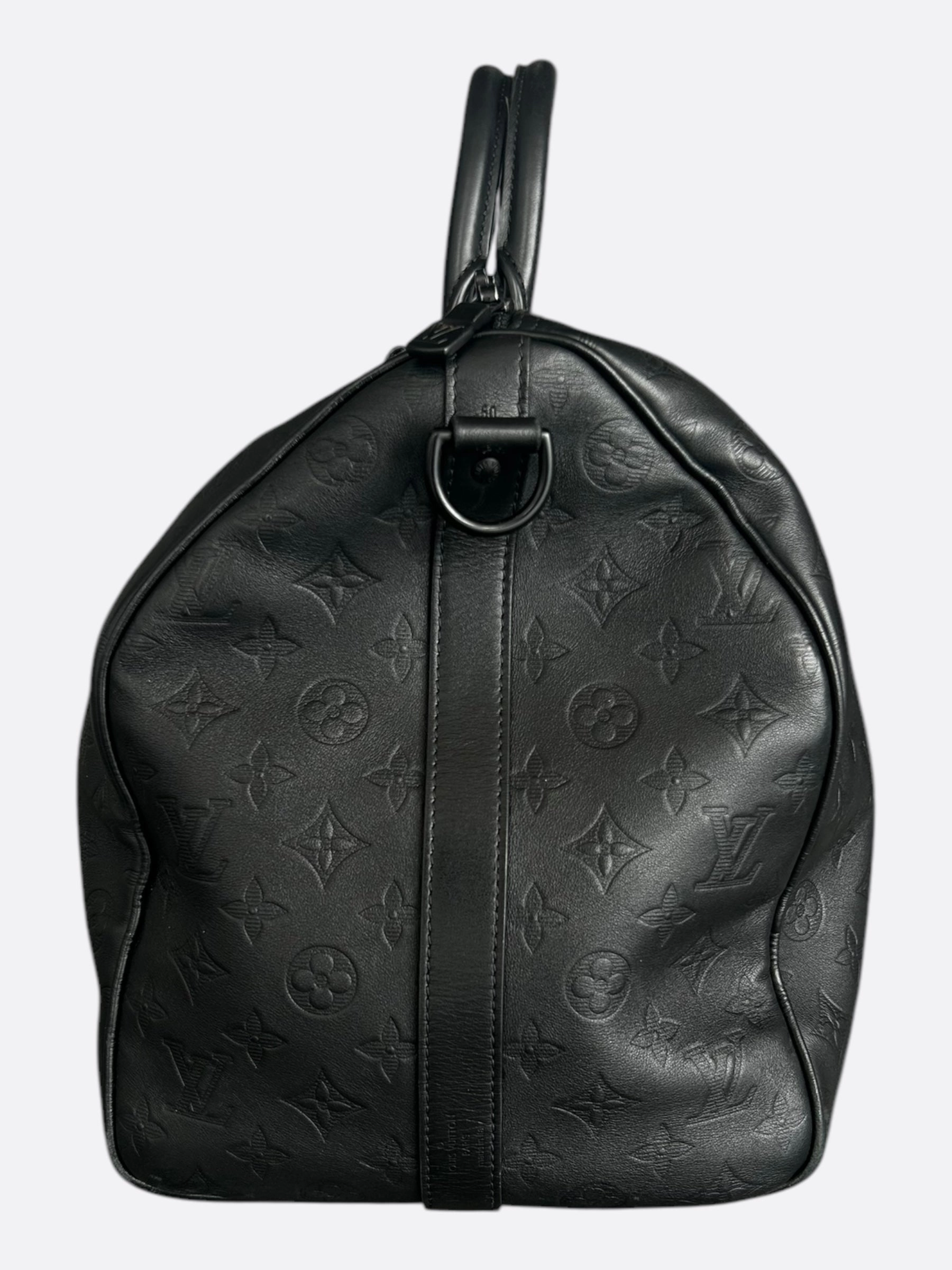 Louis Vuitton Black Monogram Shadow Keepall 50