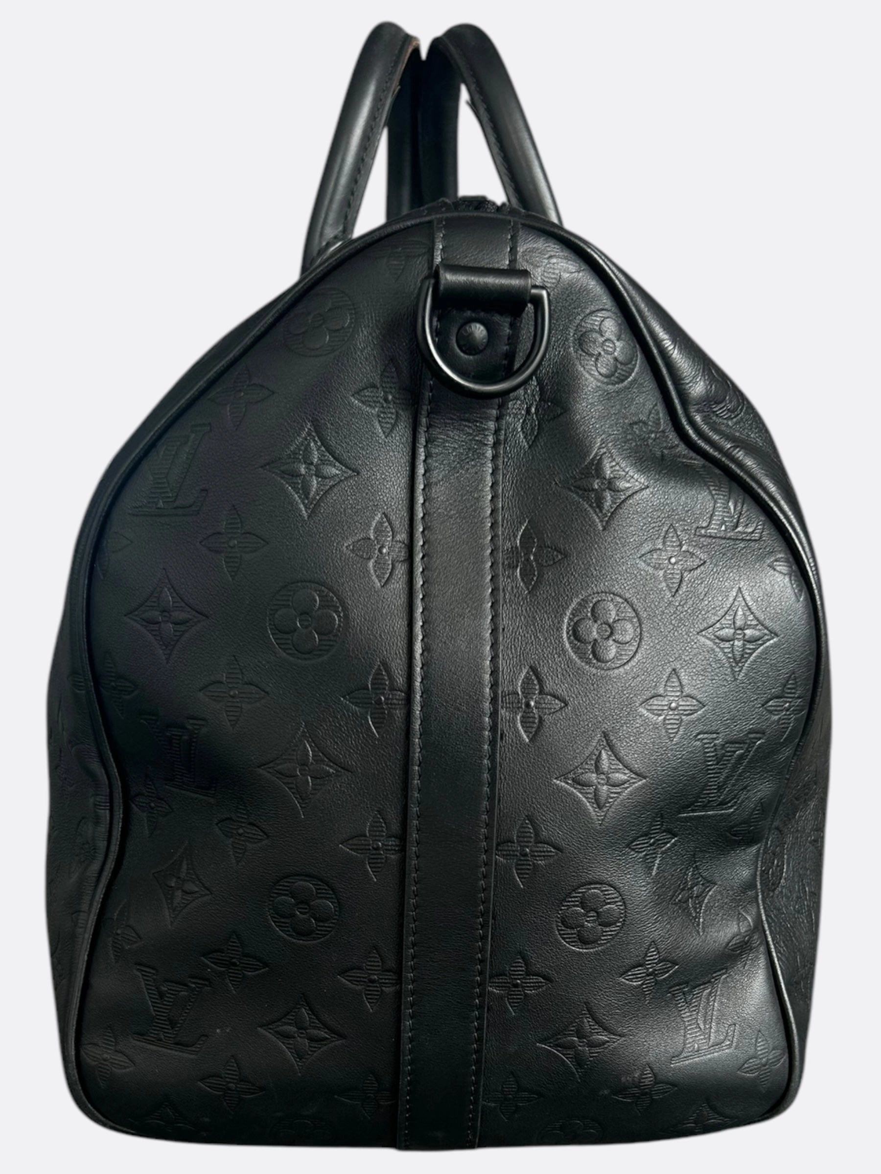 Louis Vuitton Black Monogram Shadow Keepall 50