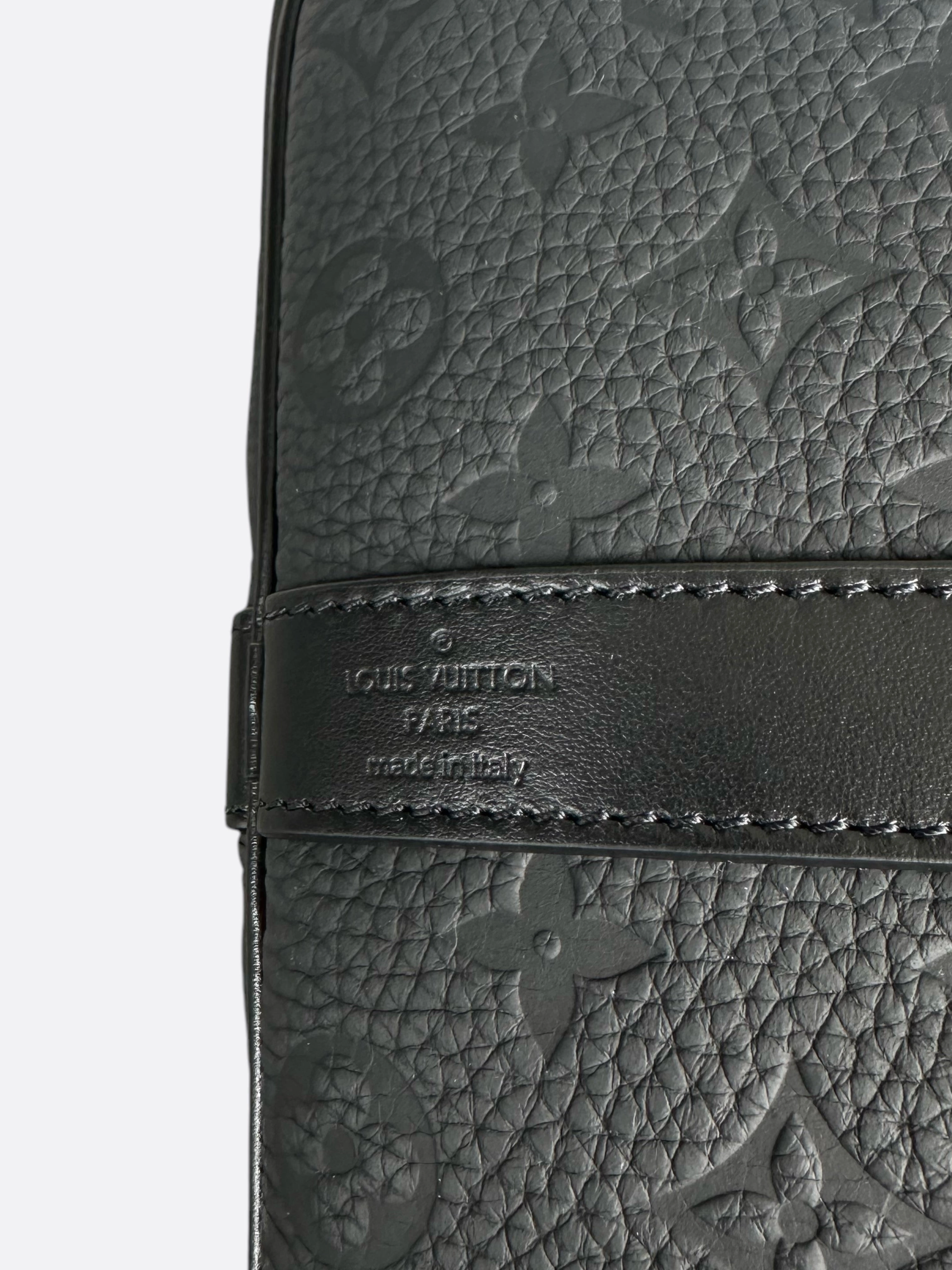 Louis Vuitton Black Taurillon Monogram Keepall 50