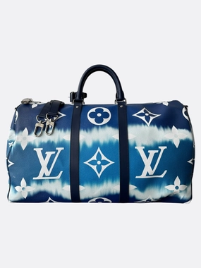 Louis Vuitton Blue & White Escale Monogram Keepall 50