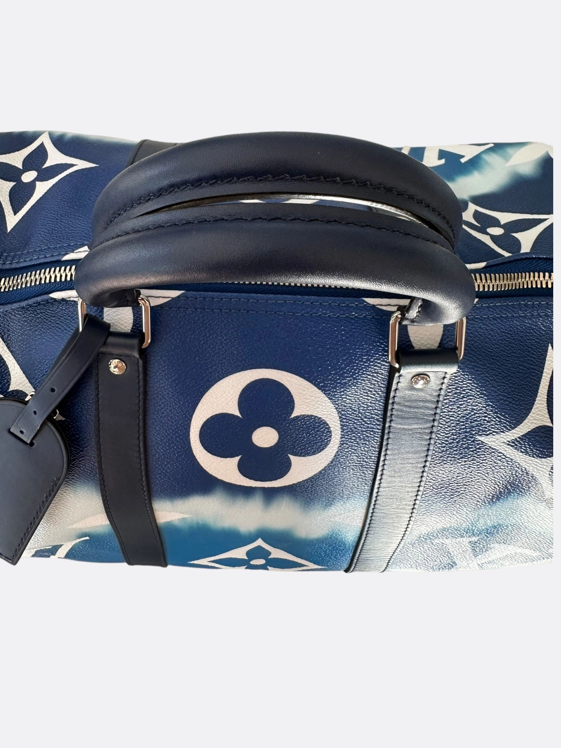 Louis Vuitton Blue & White Escale Monogram Keepall 50
