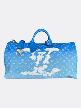 Louis Vuitton Blue Cloud Monogram Keepall 50