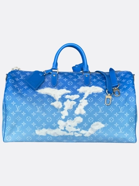 Louis Vuitton Blue Cloud Monogram Keepall 50