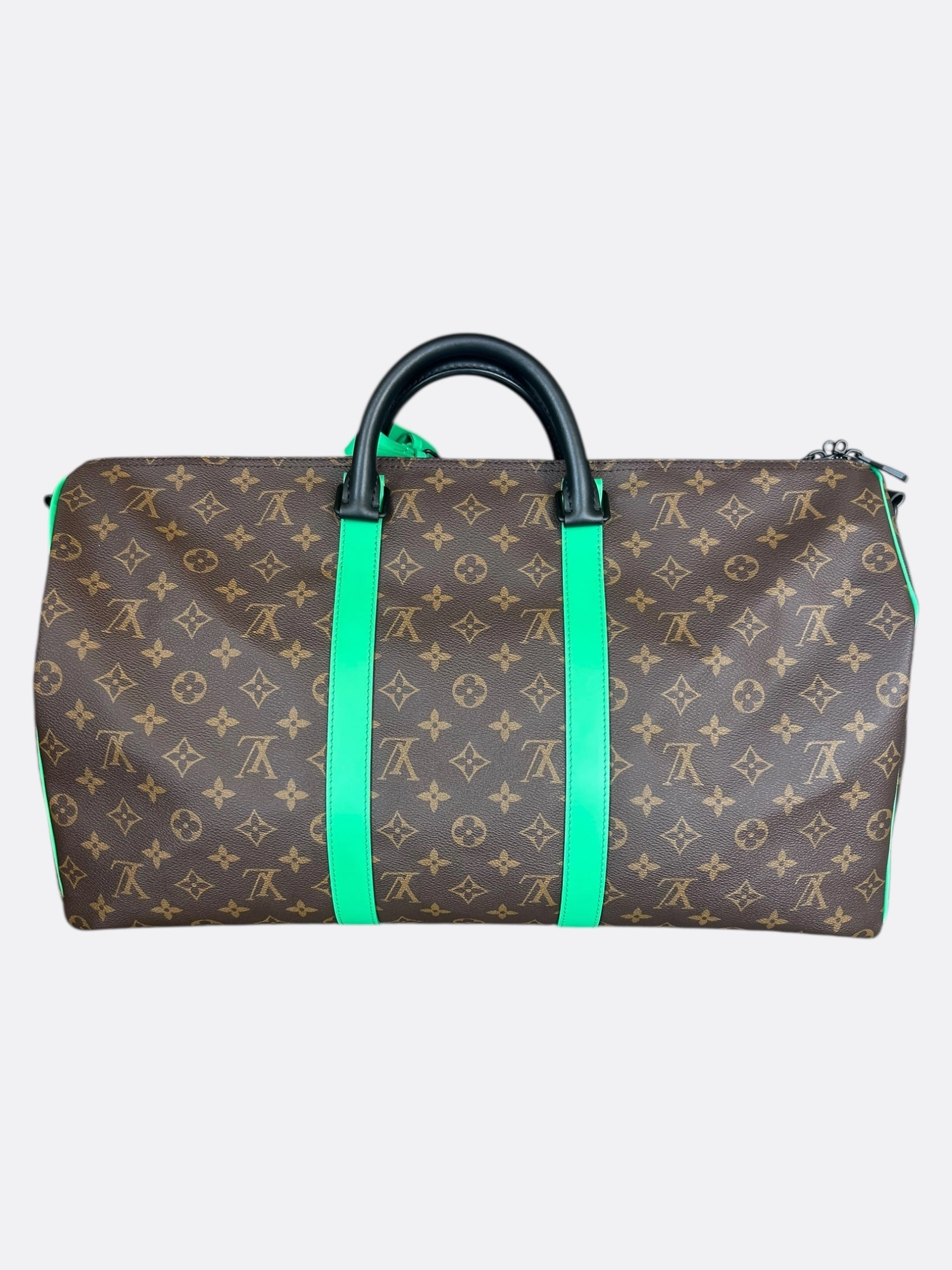Louis Vuitton Brown & Green Monogram Keepall 50