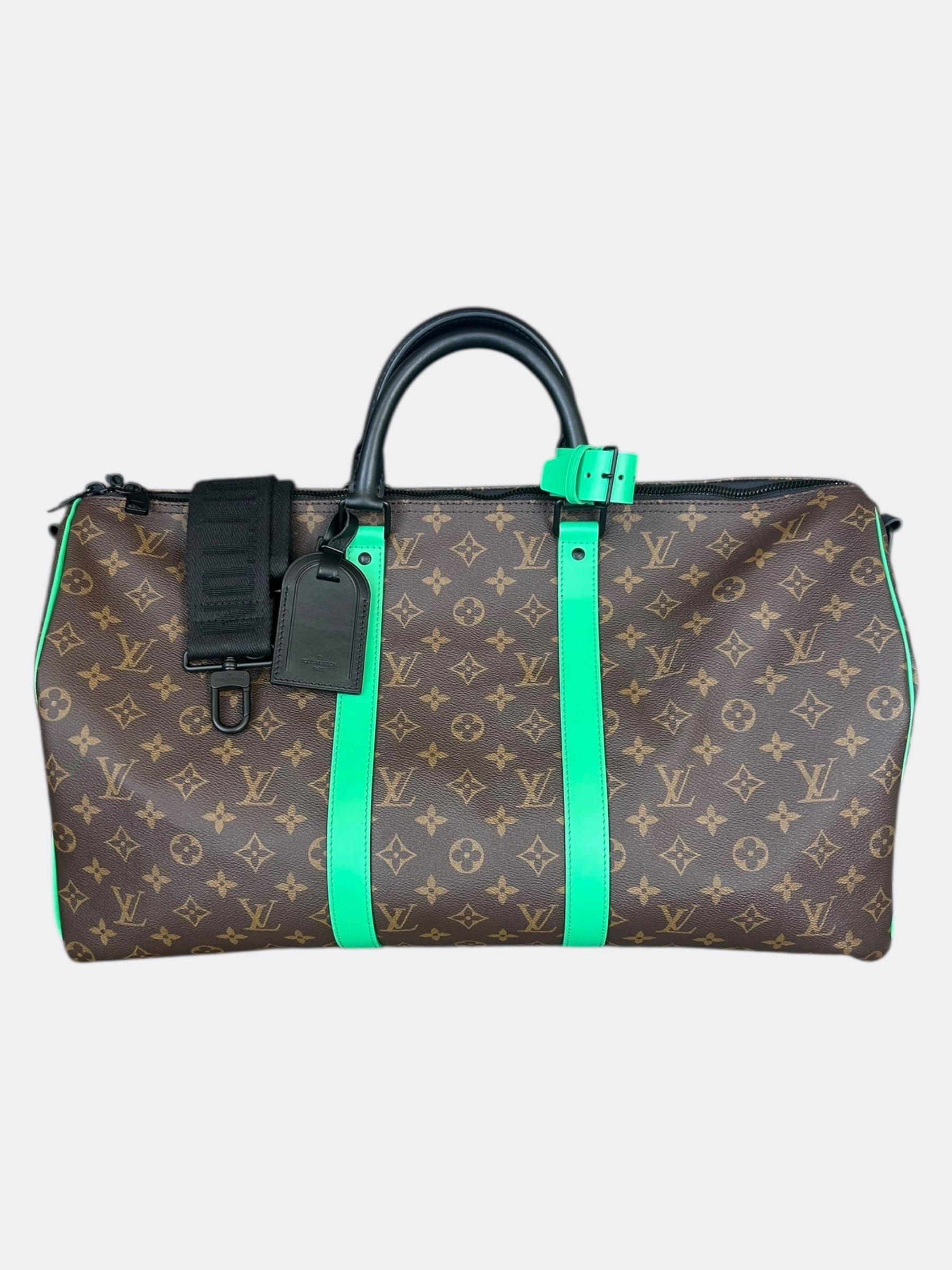 Louis Vuitton Brown & Green Monogram Keepall 50