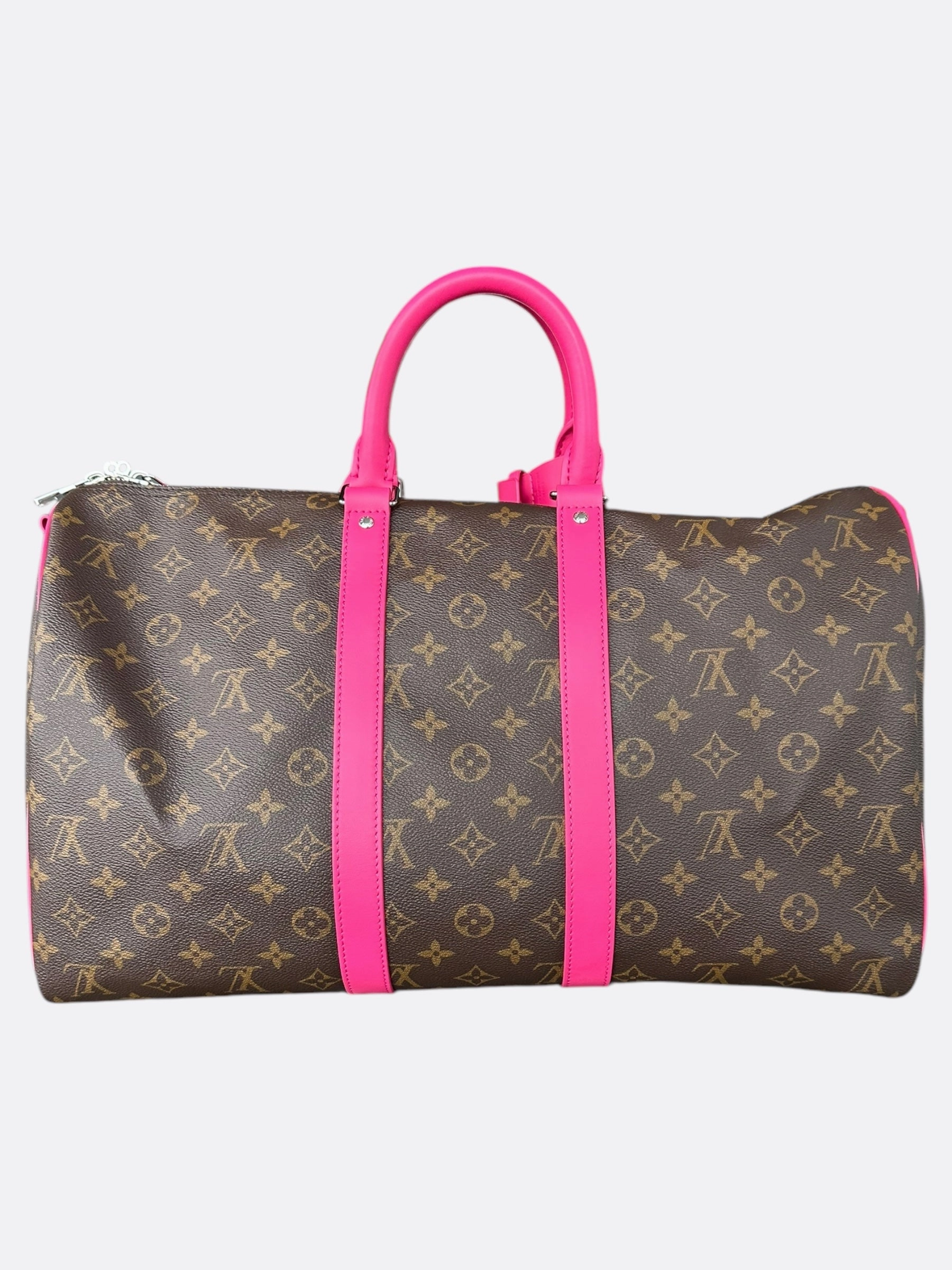 Louis Vuitton Brown & Pink Monogram Keepall 45