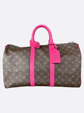 Louis Vuitton Brown & Pink Monogram Keepall 45