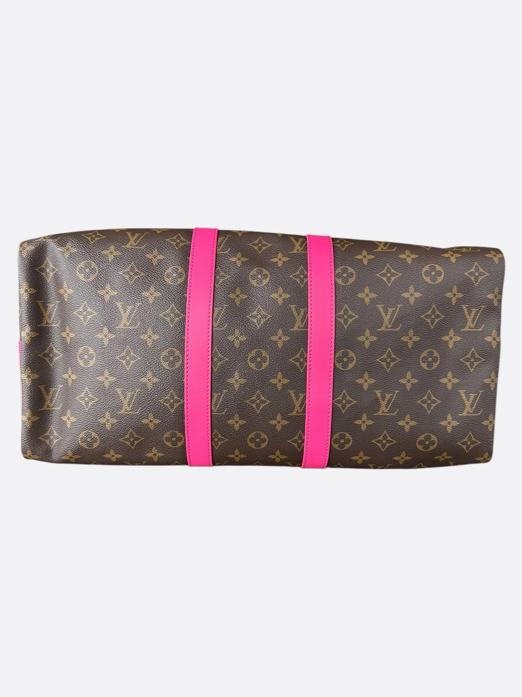 Louis Vuitton Brown & Pink Monogram Keepall 45