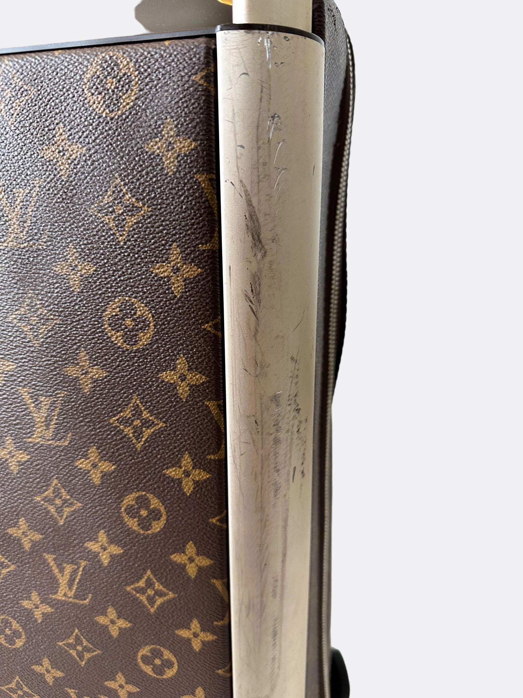 Louis Vuitton Brown & Red Monogram Horizon 55
