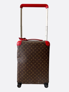 Louis Vuitton Brown & Red Monogram Horizon 55
