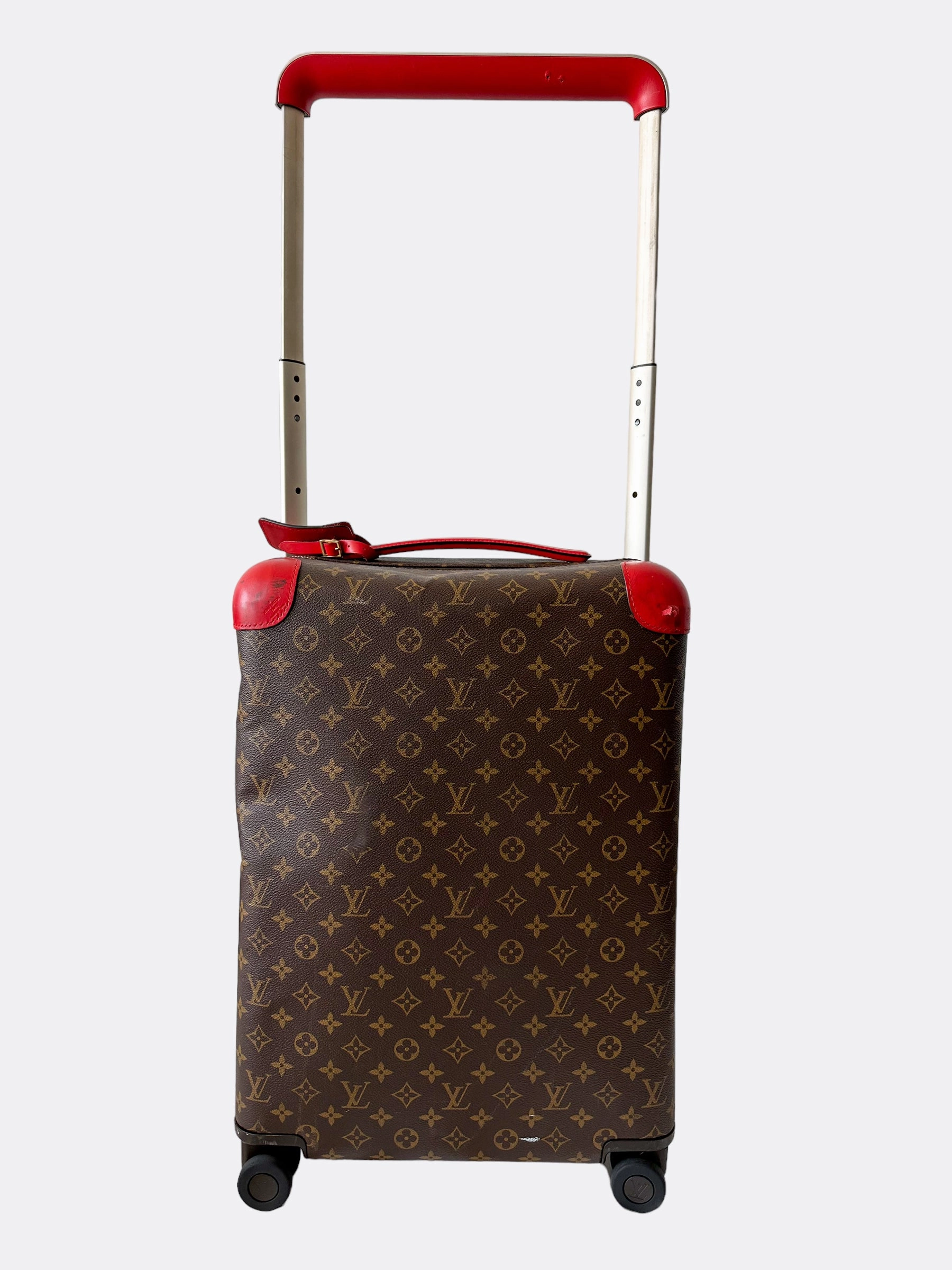 Louis Vuitton Brown & Red Monogram Horizon 55
