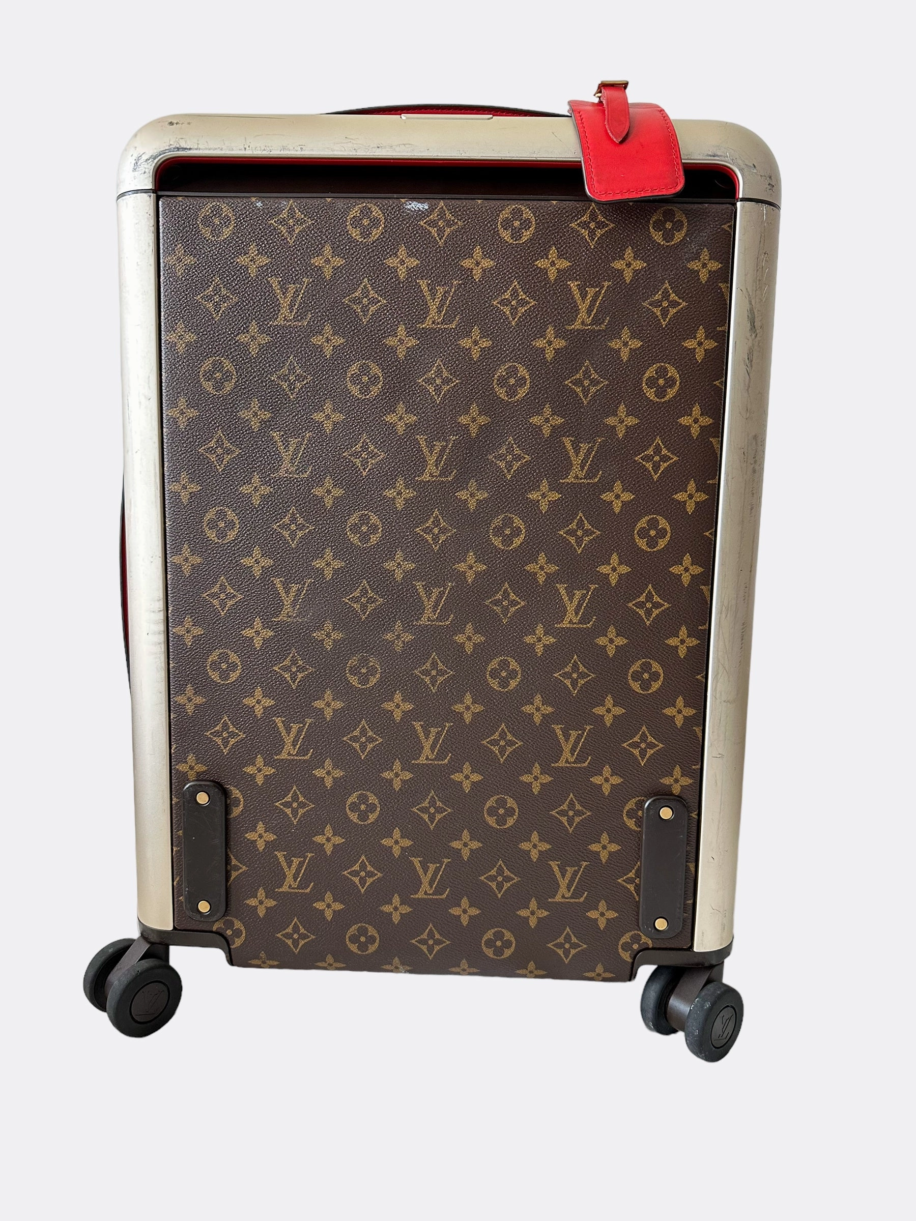 Louis Vuitton Brown & Red Monogram Horizon 55