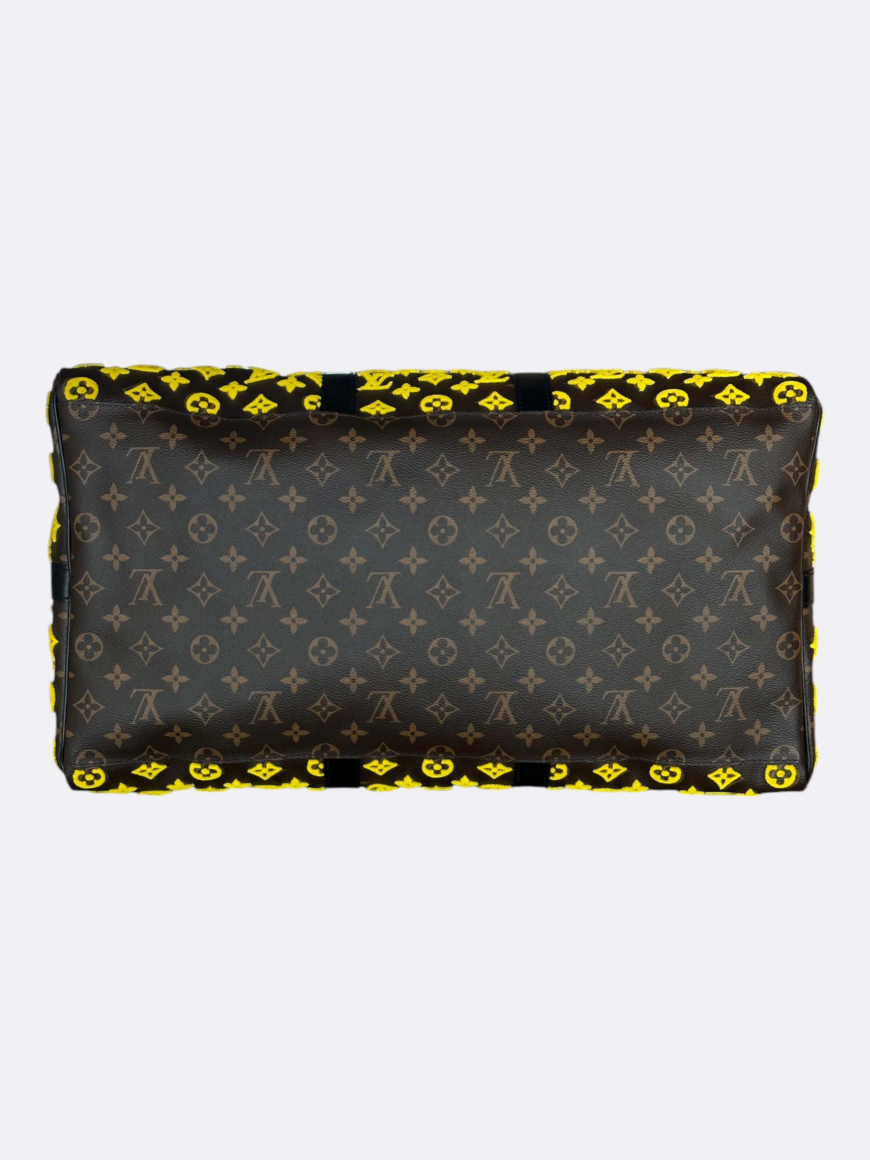 Louis Vuitton Brown & Yellow Tuffetage Monogram Triangle Keepall 50